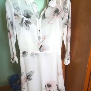 White Floral Dynamite Dress
